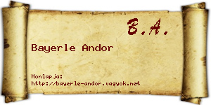 Bayerle Andor névjegykártya